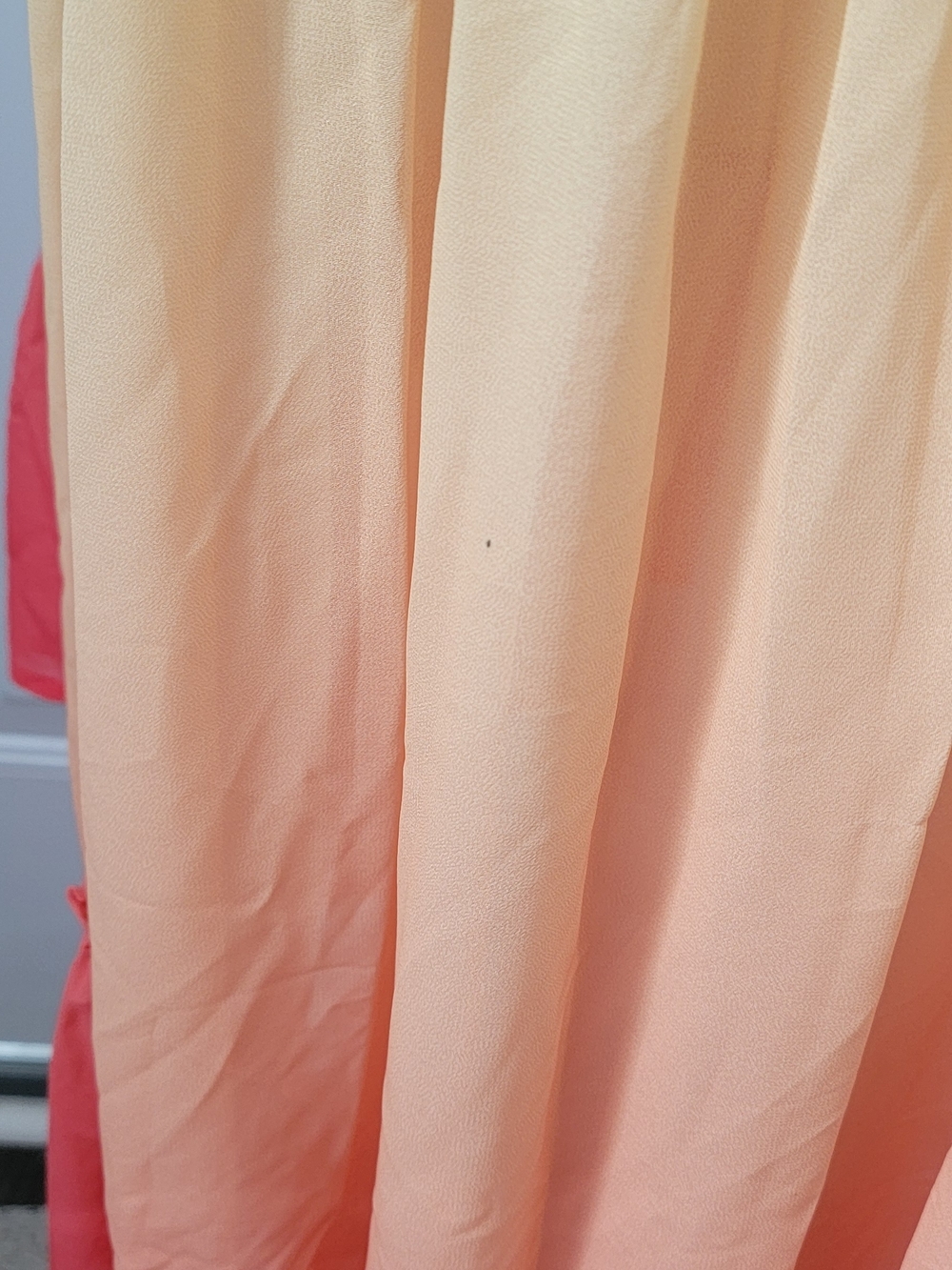 Champagne & Strawberry Tiered High Low Maxi Dress Womens S Pastel Ombre Long Sle - Picture 12 of 14